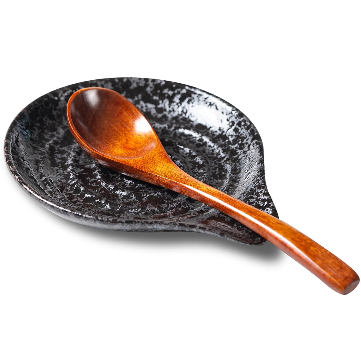 Caigmo spoon rest on countertop keeps cooking mess-free.