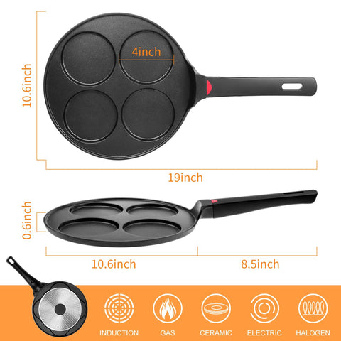 CAINFY pancake pan mold close-up highlights nonstick release for simple cooking.