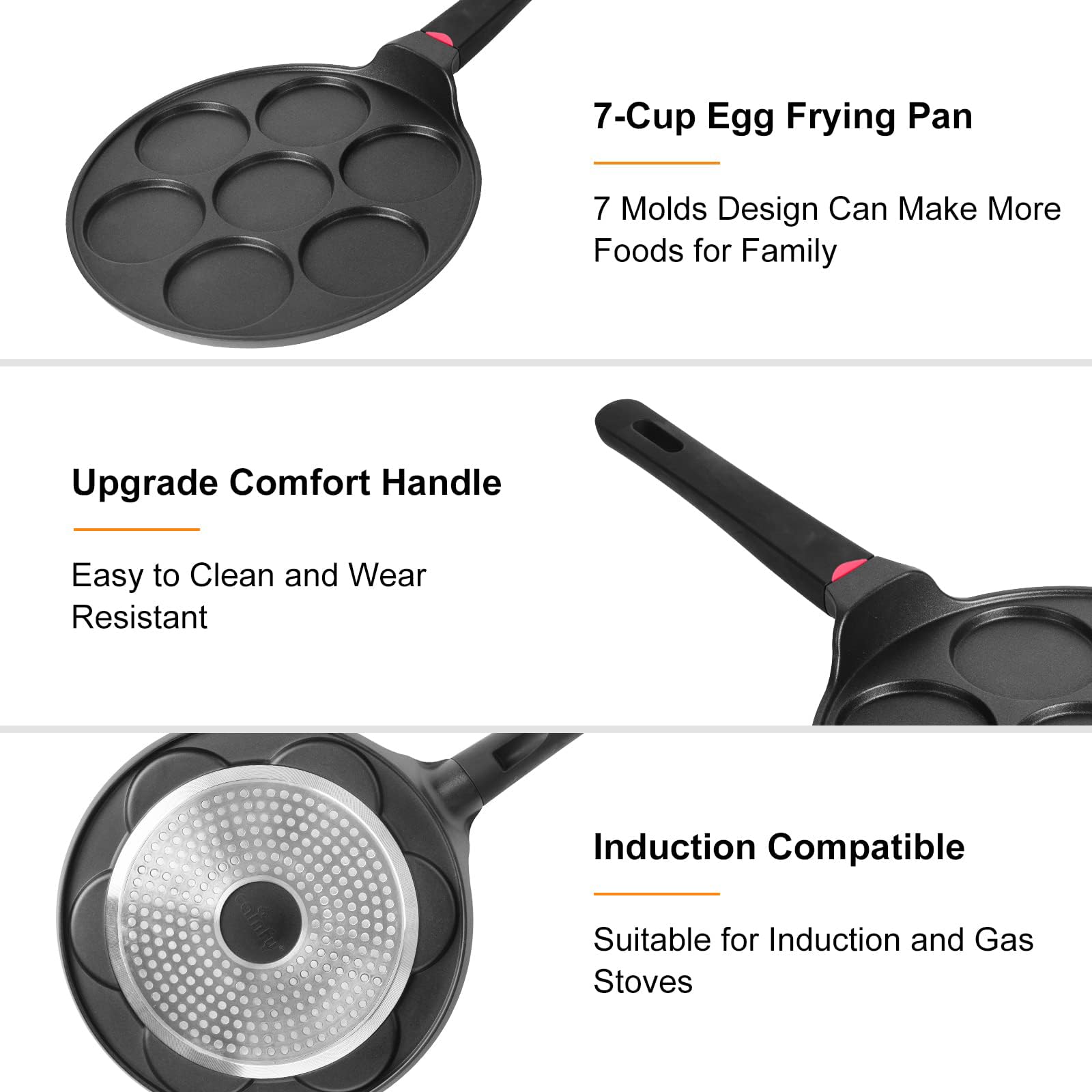 CAINFY Pancake Pan nonstick coating close-up for easy release and cleanup.