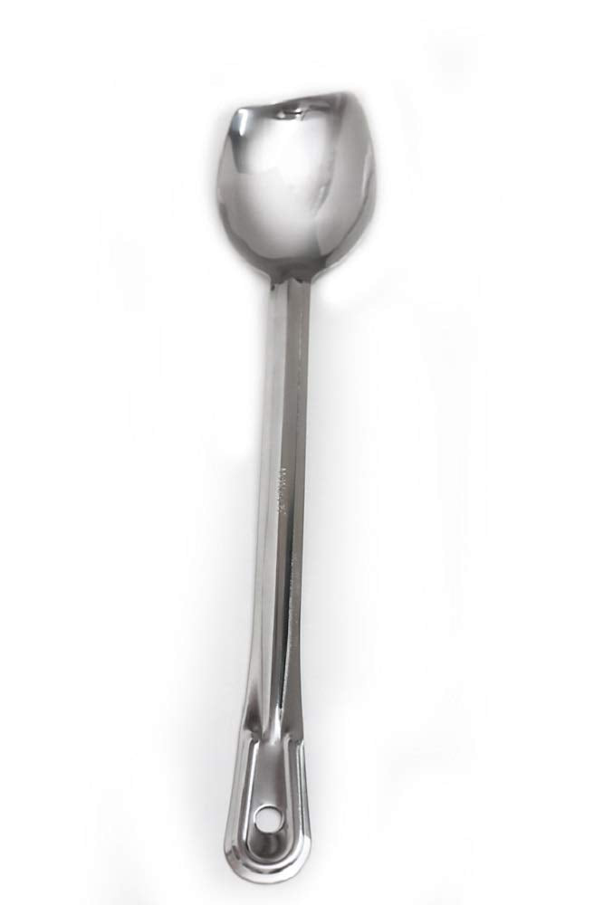 Cajun Classic Roux Spoon Solid 7031B handle detail highlighting square tip design for scraping corners.
