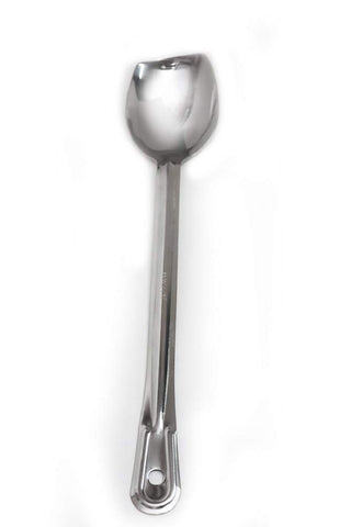 Cajun Classic Roux Spoon Solid 7031B handle detail highlighting square tip design for scraping corners.