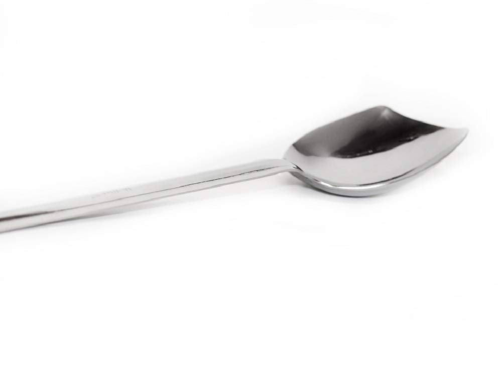 Cajun Classic Roux Spoon Solid 7031B spoon tip angle aids efficient scraping and mixing.