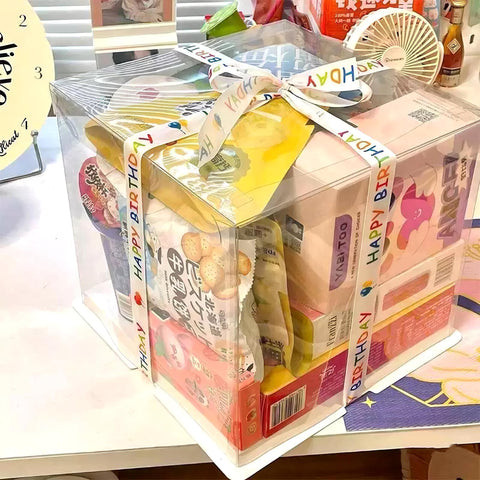 Cake Box Set Clear 5-Pcs open lid interior view.