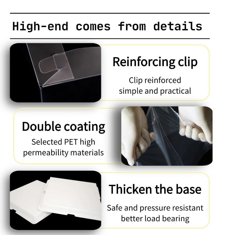 Cake Box Set Clear 5-Pcs side view shows depth and size.