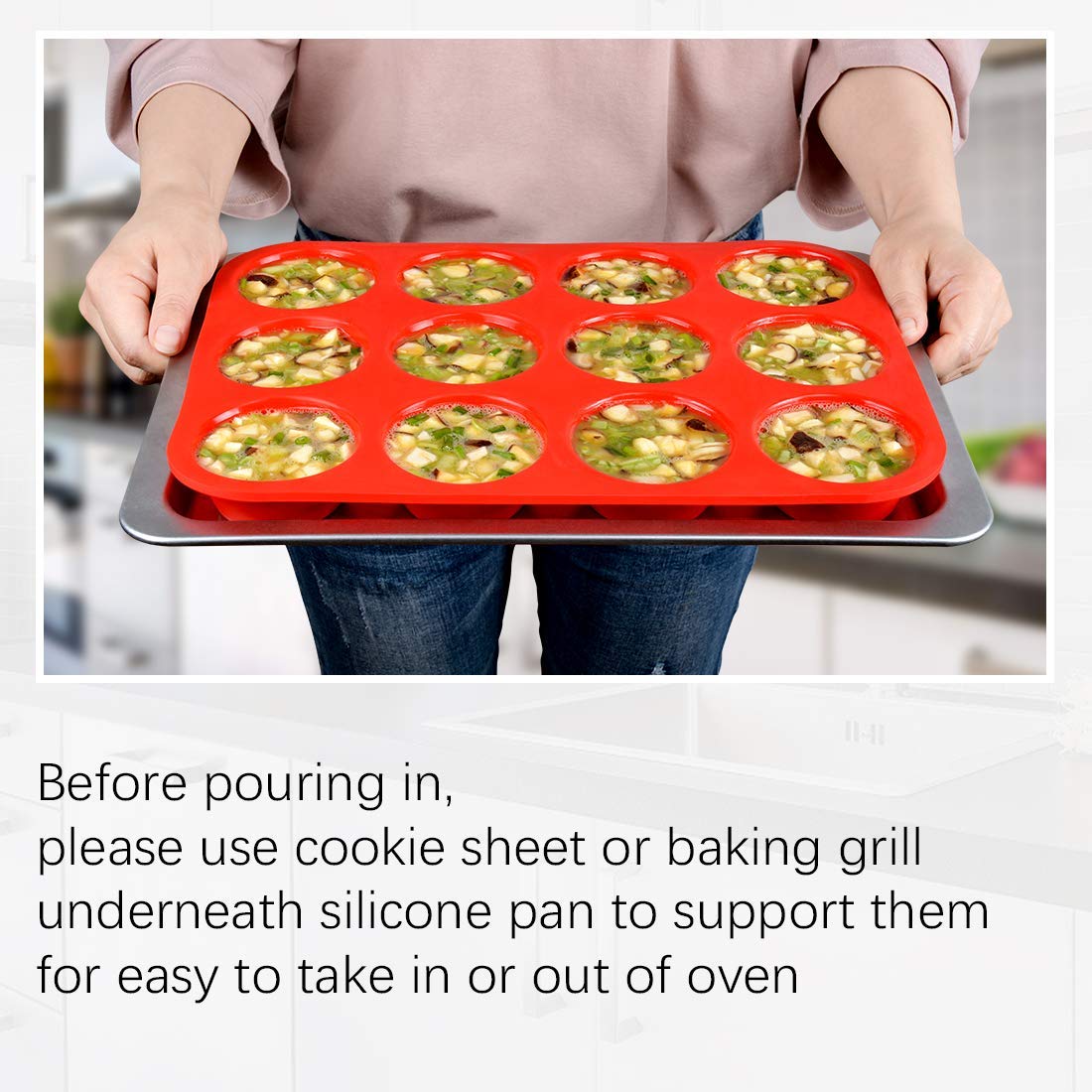 CAKETIME dishwasher-safe silicone muffin pan for easy cleanup after baking.