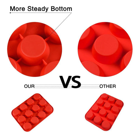 CAKETIME easy-release silicone muffin pan bottom detail enables quick pop-out.