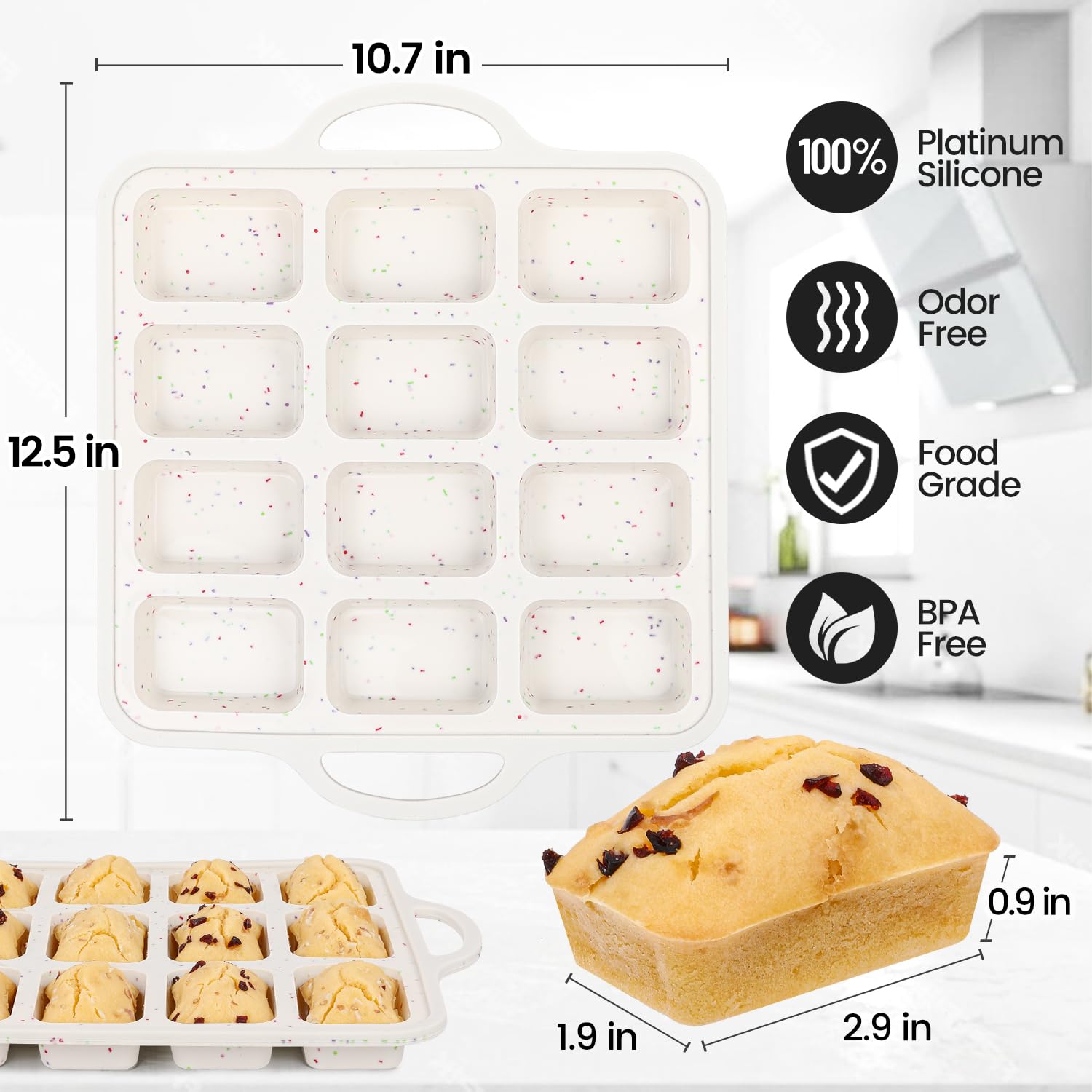 CAKETIME batter fill demonstration for even loaves with silicone mini pan