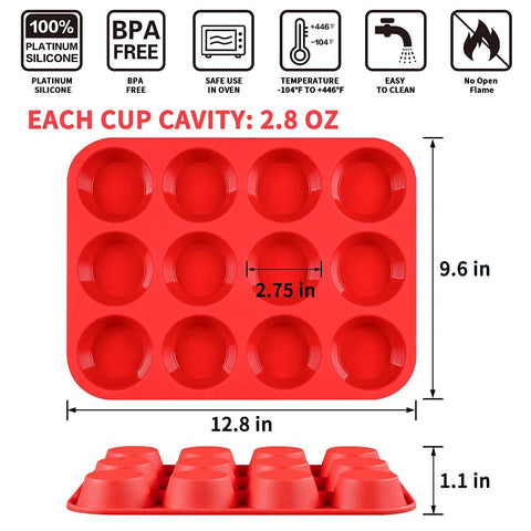 CAKETIME oven-safe silicone muffin pan with wide heat range for versatile baking.