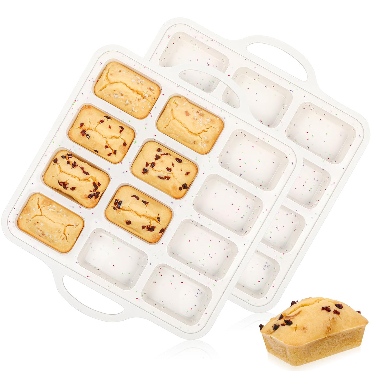 CAKETIME silicone mini loaf pan with metal frame for steady, deformation-resistant baking
