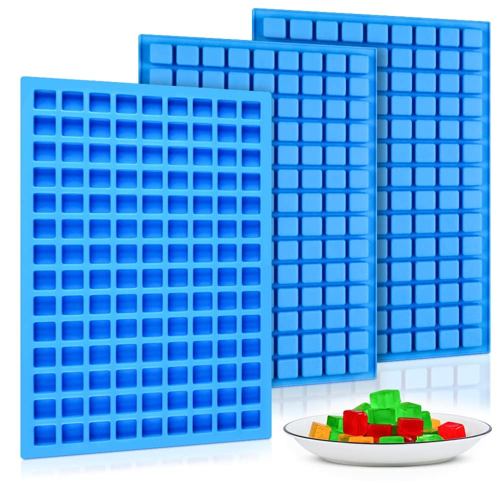 CAKETIME square silicone molds set for bite-sized gummies and chocolates