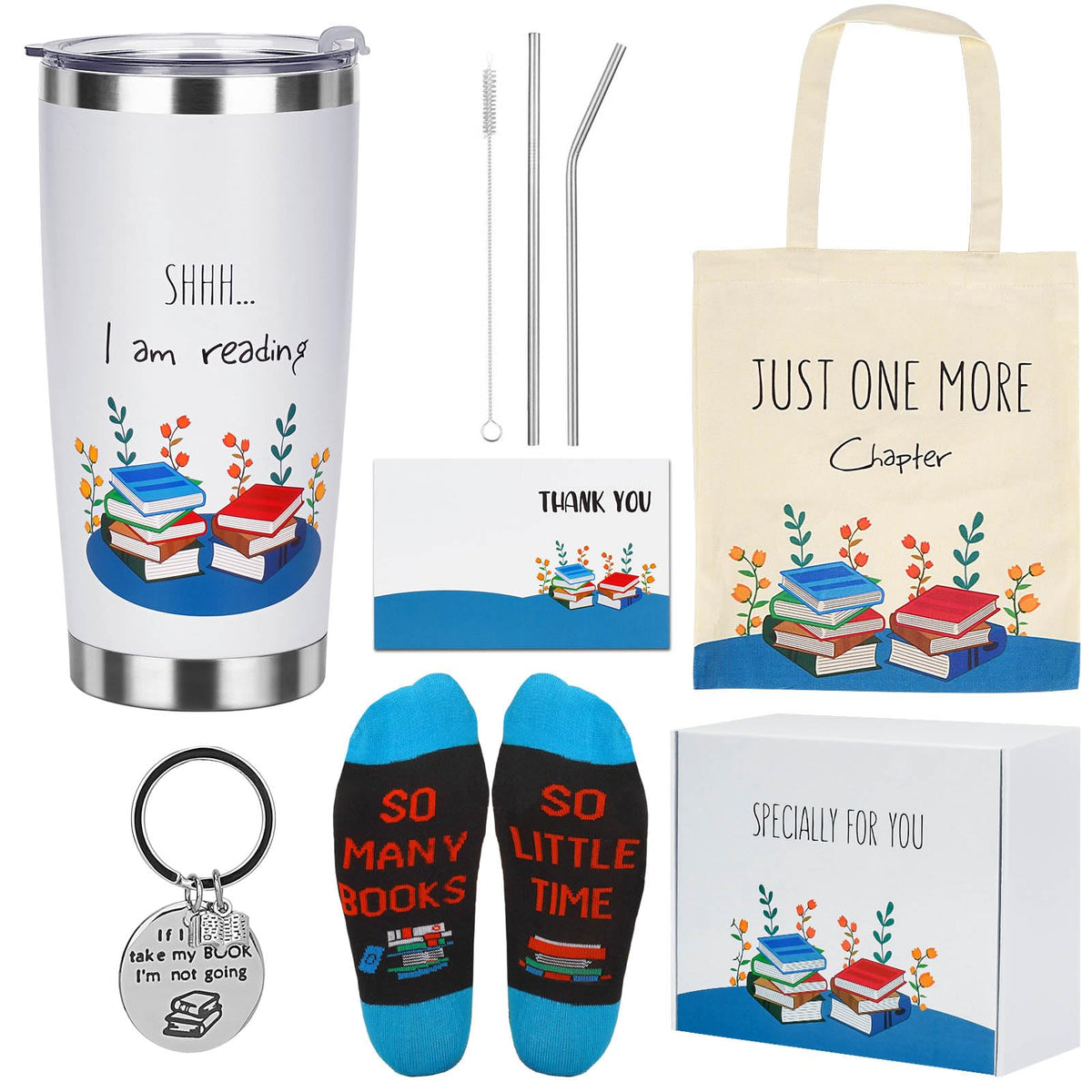 CAKKA Book Lovers Gift Set tumbler keeps drinks hot or cold during reading sessions