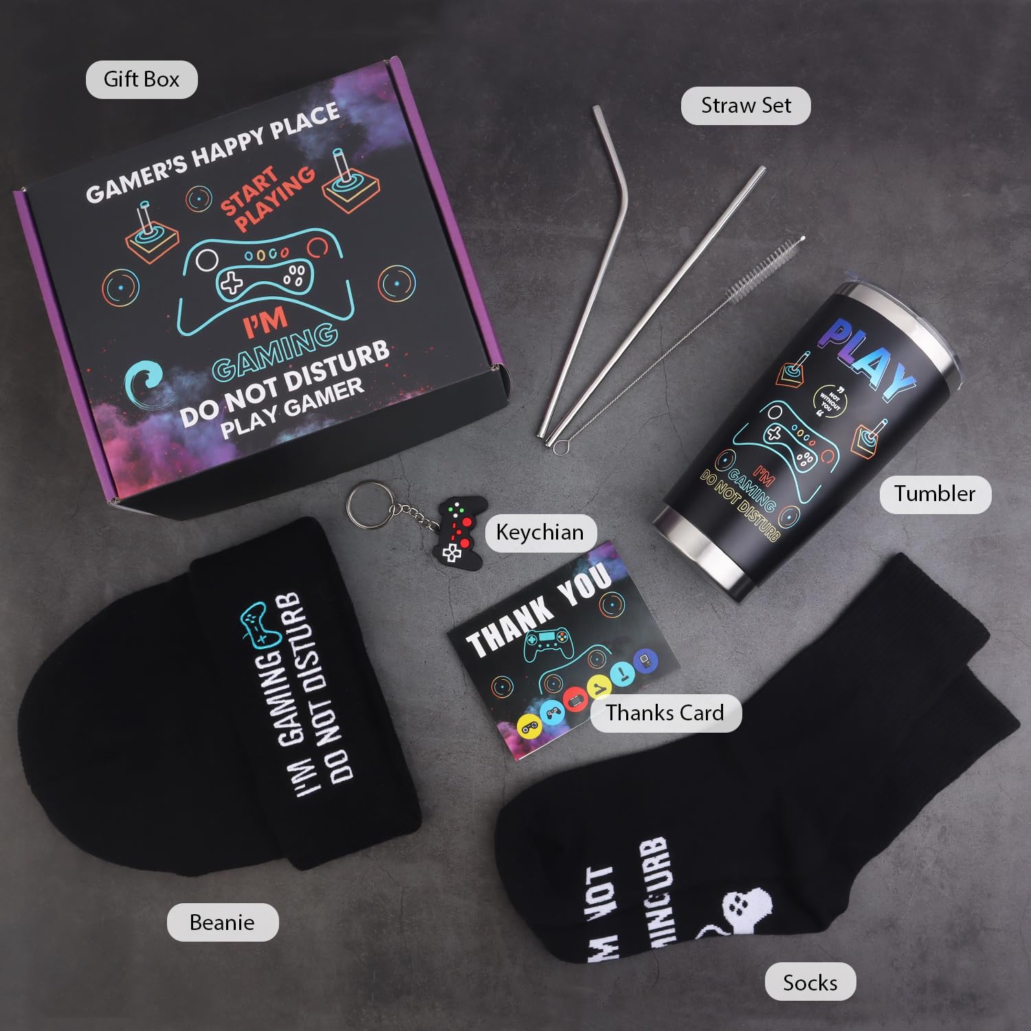 CAKKA gamer gifts straw set for eco-friendly beverage sips