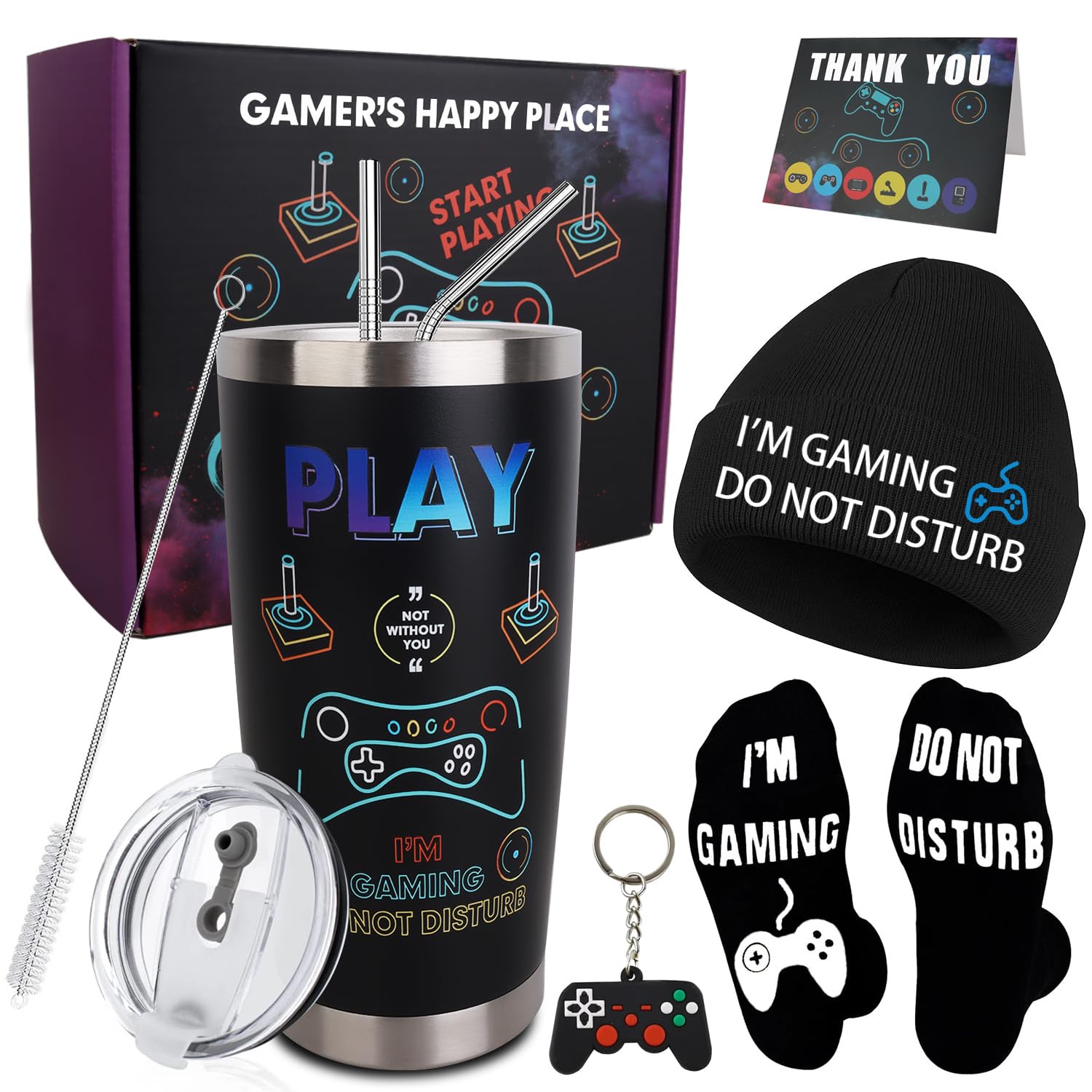 CAKKA gamer gifts tumbler: 20oz BPA-free, ideal for on-the-go hydration
