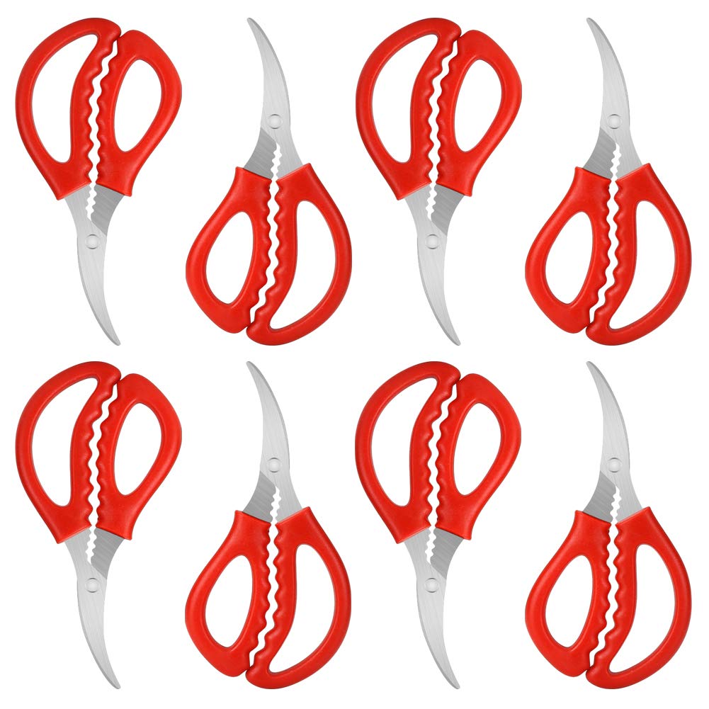 Calary 8pc seafood scissors front view for easy prep.