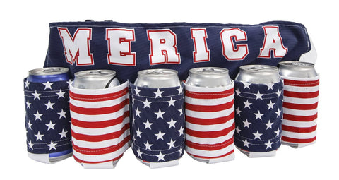 Calhoun Merica beverage belt close-up buckle highlights soft polyester fabric and secure quick snap closure.