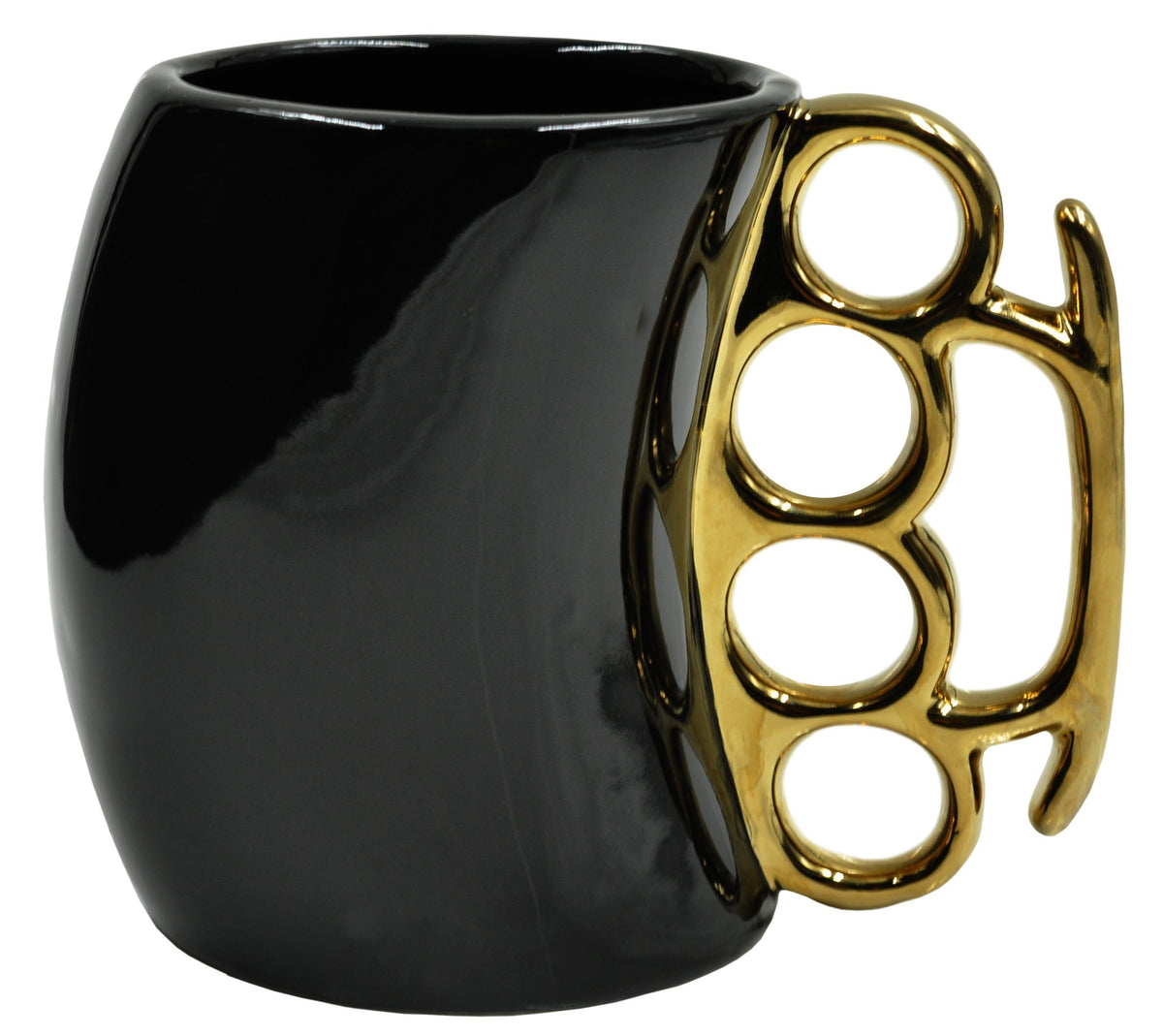 Caliber Gourmet Brass Knuckles Cup ceramic mug with bold handle for hot beverages