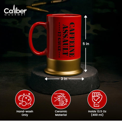 Desk accessory and hunting gift mug from Caliber Gourmet.