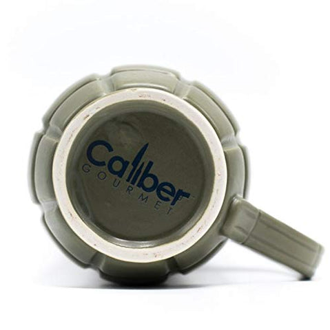 Caliber Gourmet Green Grenade Mug handle grip detail offers secure, comfortable sipping.