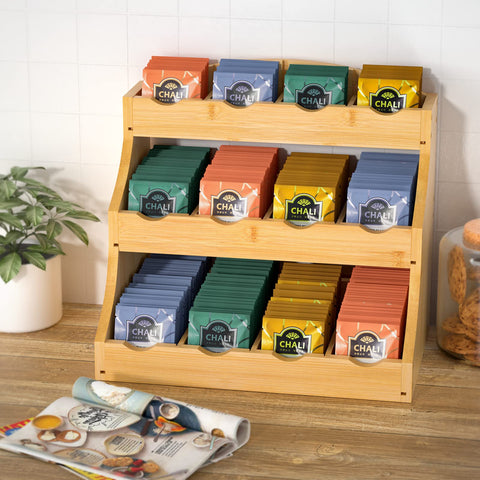 CALM COZY bamboo tea storage suitable for wall or counter