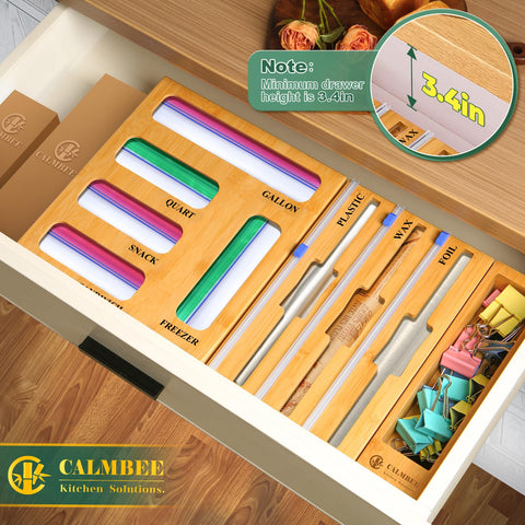 Calmbee drawer organization box provides extra small-item compartments.
