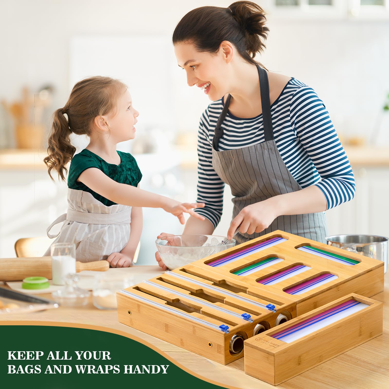 Calmbee easy-access kitchen setup reduces clutter in drawers.