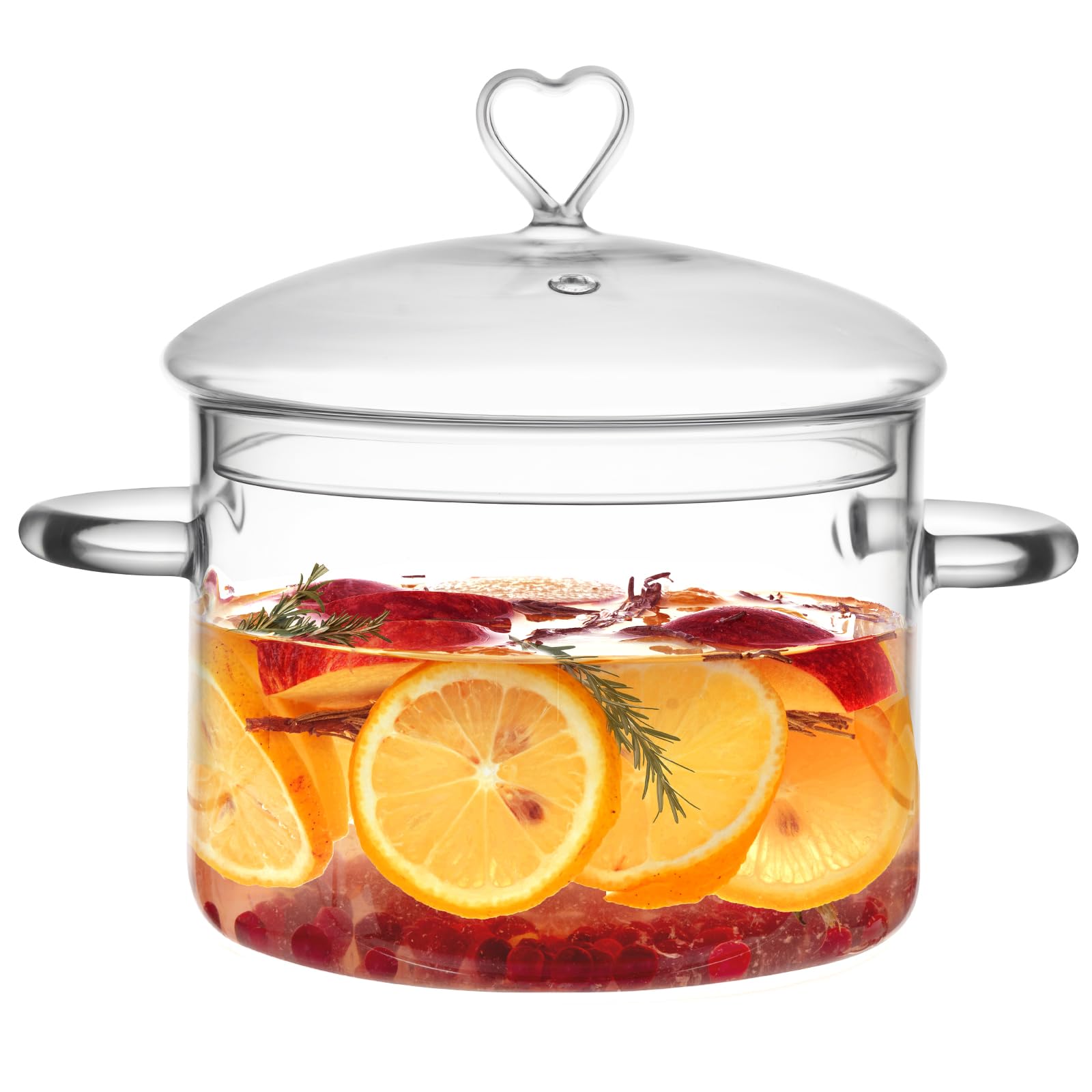 CALORCRISTO 2L glass pot with lid for easy monitoring of simmering pasta
