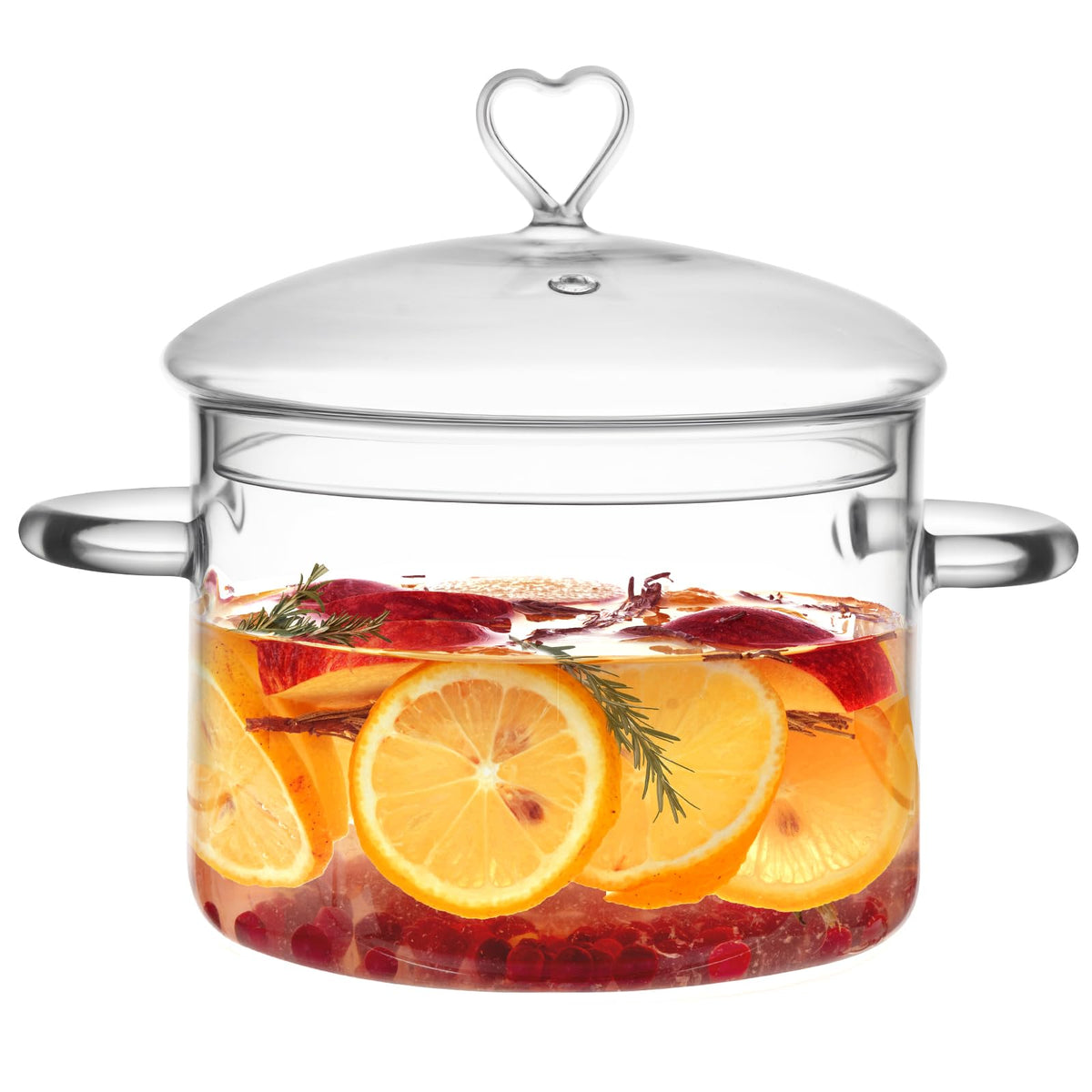 CALORCRISTO 2L glass pot with lid for easy monitoring of simmering pasta