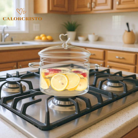 CALORCRISTO heart-shaped lid adds charming style to stovetop cooking