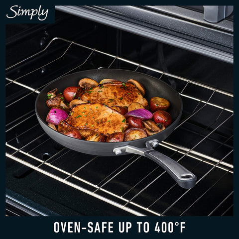 Calphalon nonstick interior close-up for effortless food release and easy cleanup.