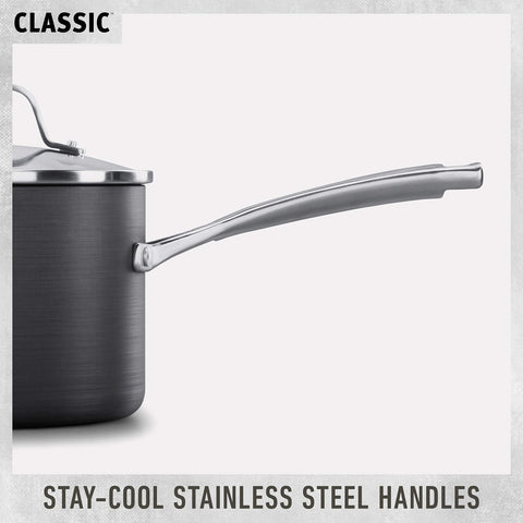 Calphalon pan is oven-safe up to 450°F for versatile cooking options.