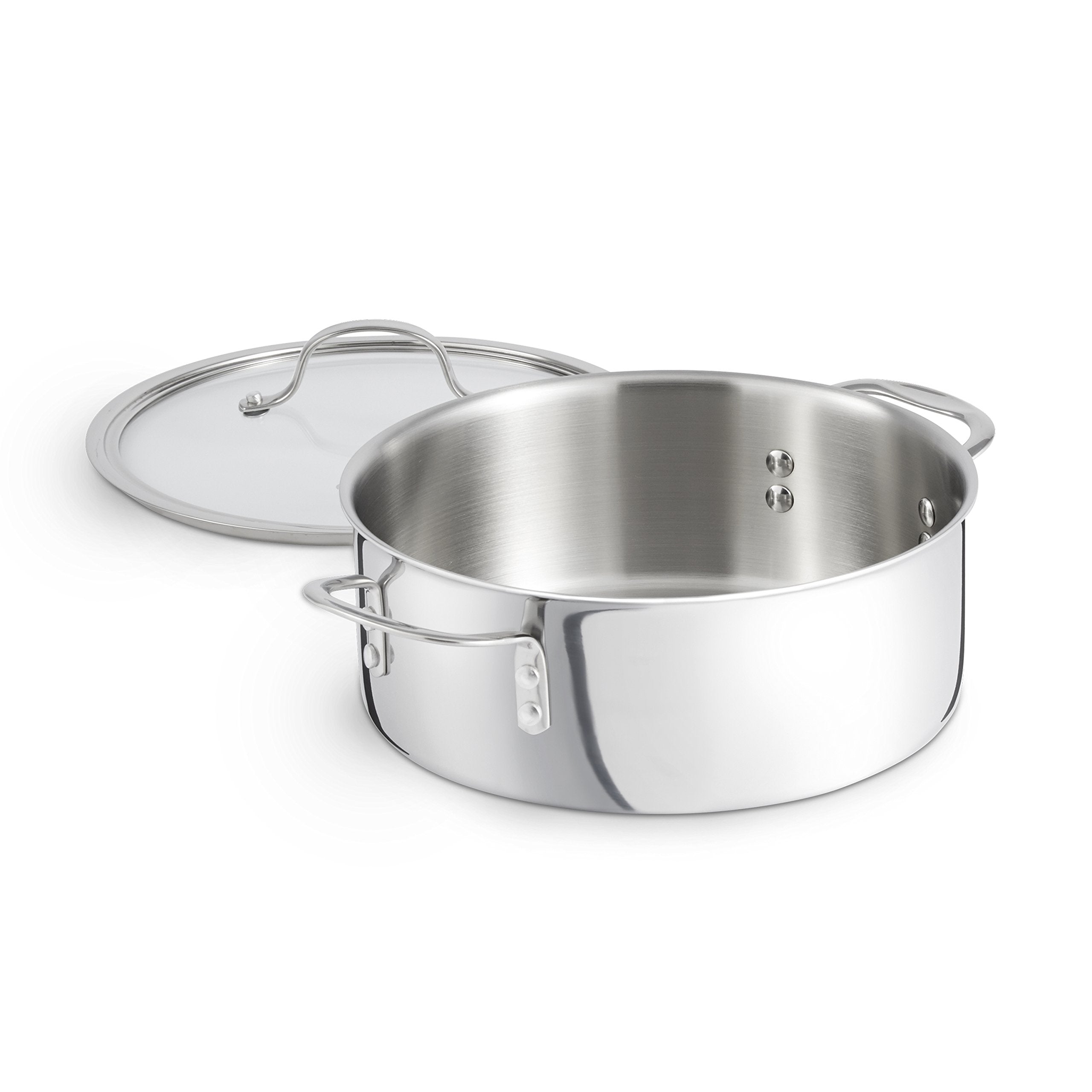 Calphalon Tri-Ply 5-Quart Dutch Oven lid with tempered glass for monitoring