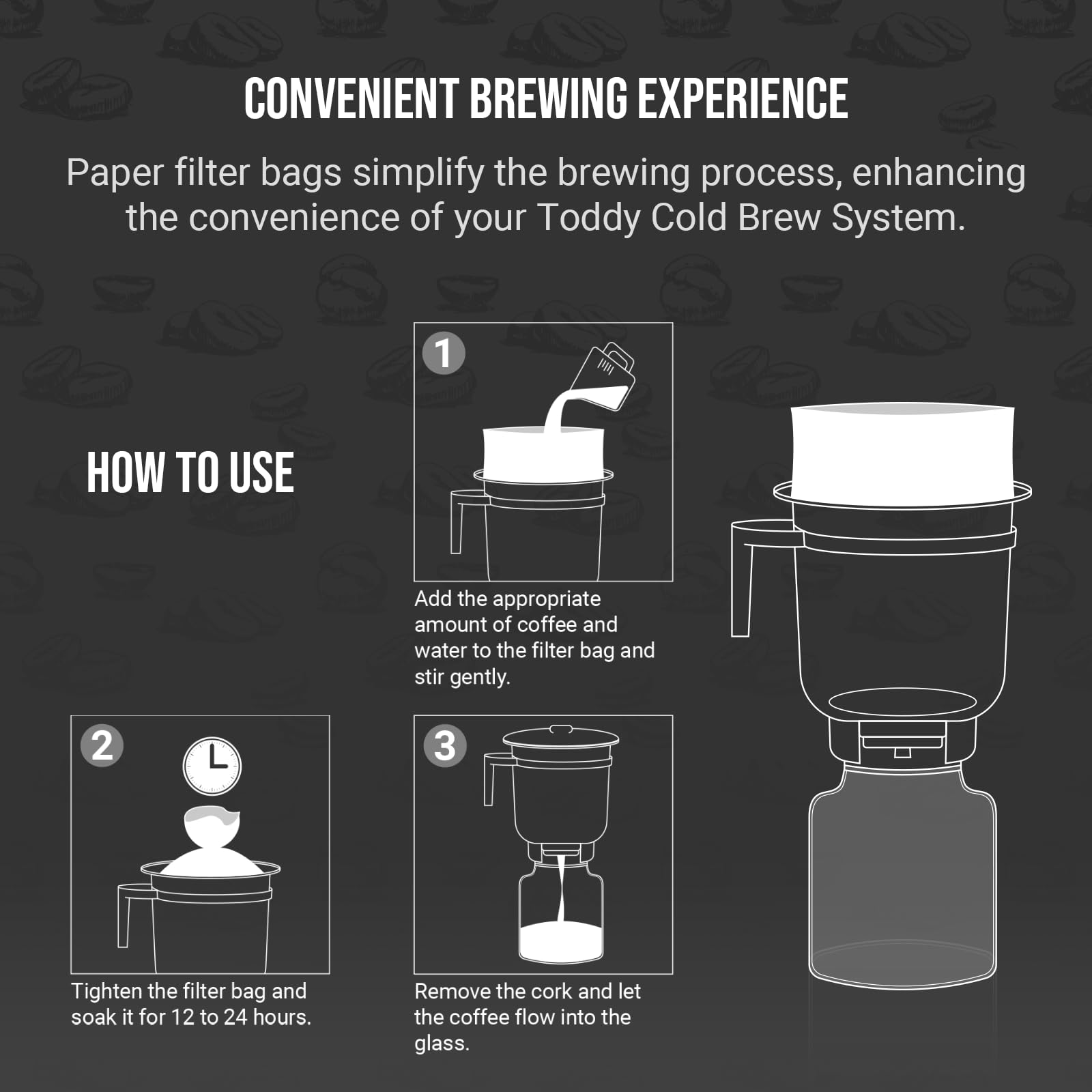 Calvana Toddy brewing setup photo showing a convenient daily brew process.