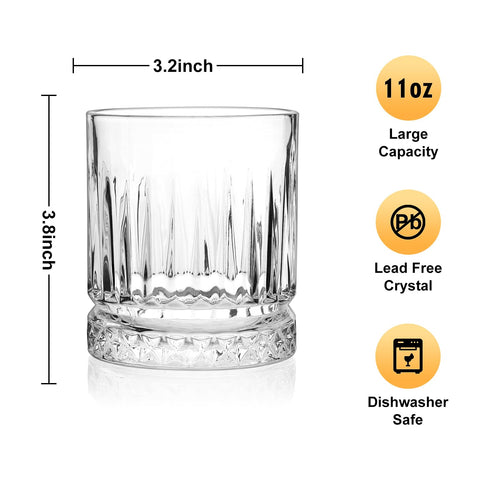 Cambareign 11oz glass with ice balls ready for savoring whiskey or bourbon.