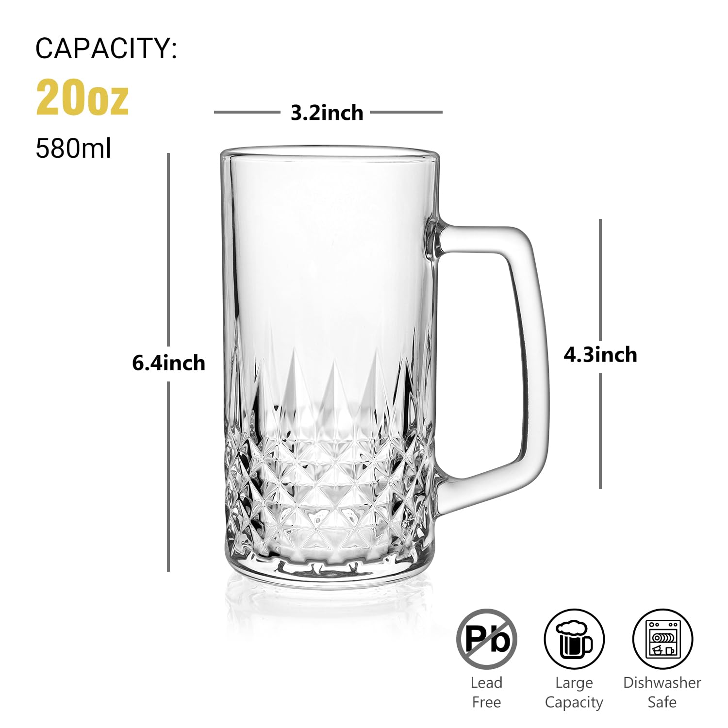 Cambareign 20oz mug with heavy base for stable serving at gatherings.