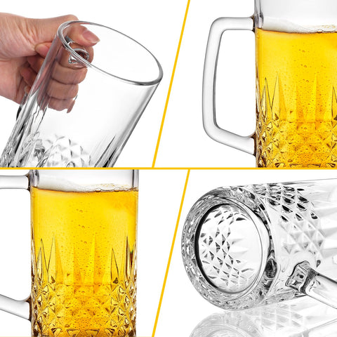 Cambareign 20oz crystal mug with ornate cuts for sophisticated table settings.