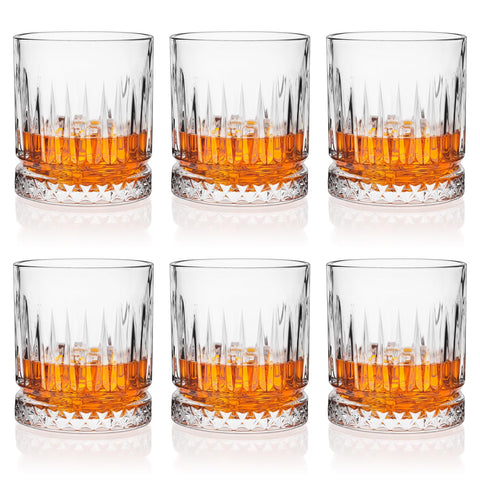 Cambareign whiskey glasses set of 6 on a bar, ideal for home tastings.