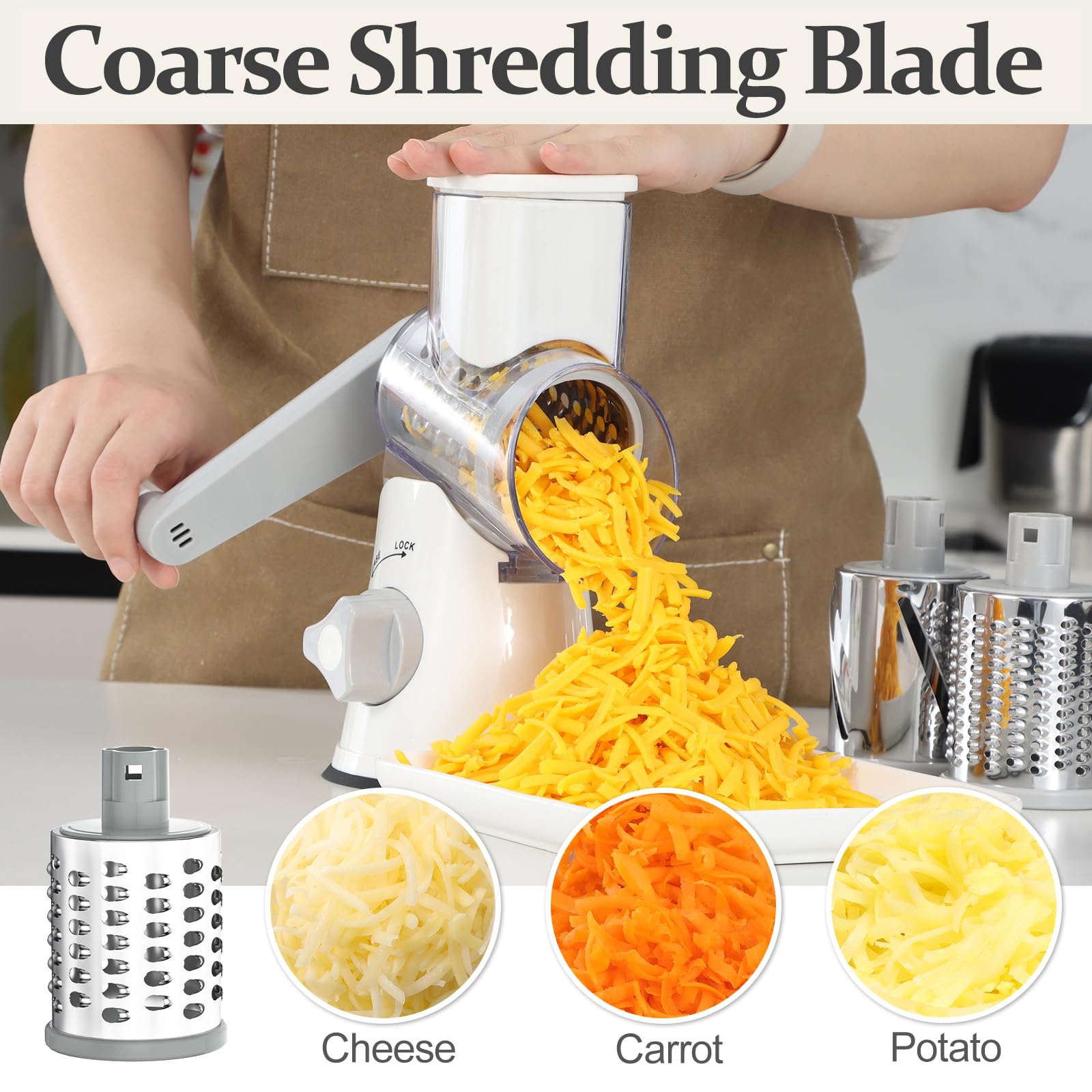 Cambom cheese shreds produced by the tool for salads and toppings