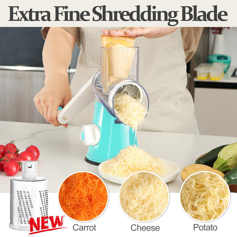 Cambom five-blade cheese grater offering versatile shredding textures