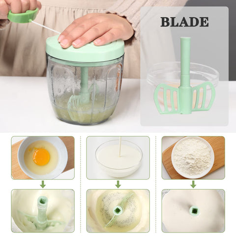 Cambom drawstring mechanism enables fast, controlled chopping