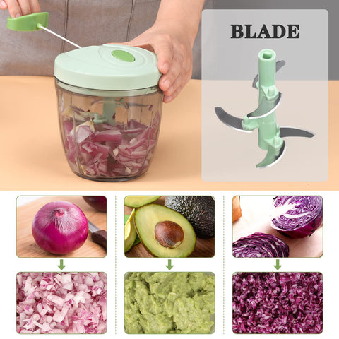 Cambom stainless steel blades deliver efficient chopping for vegetables and herbs