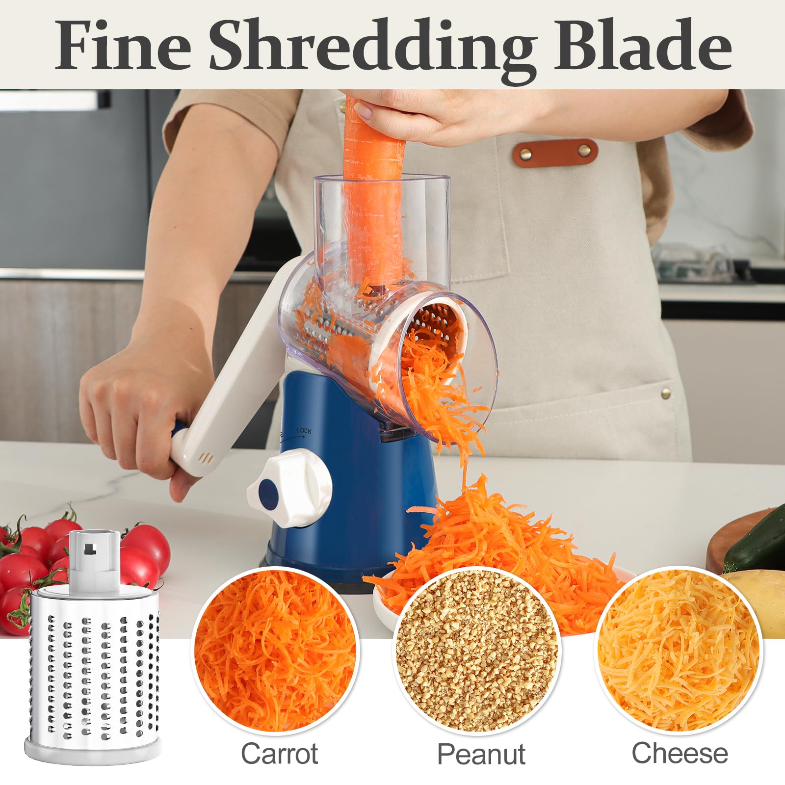 Cambom non-slip suction base keeps the grater steady on counters