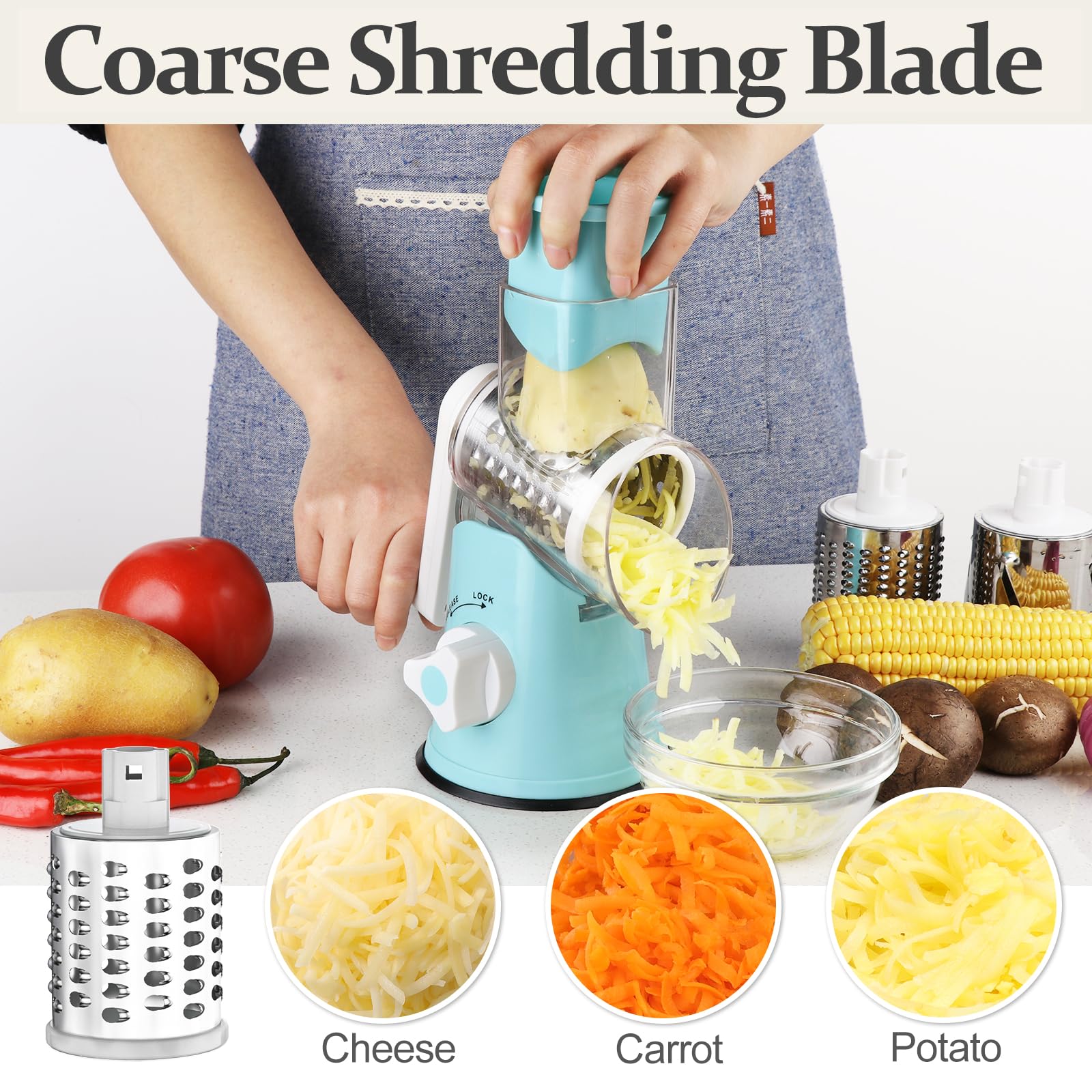 Cambom non-slip suction base keeps grater steady on smooth surfaces