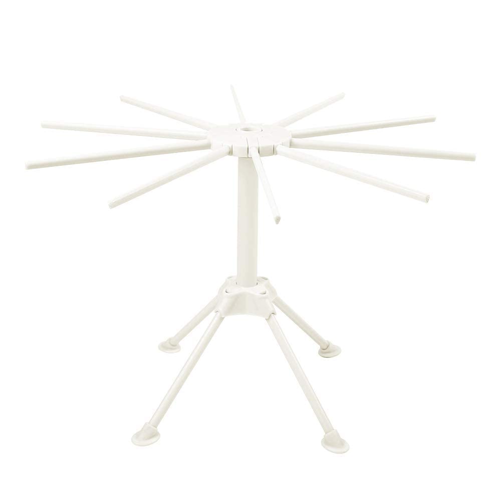 Cambom pasta drying rack folded for compact storage in a cabinet.