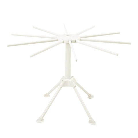 Cambom pasta drying rack folded for compact storage in a cabinet.