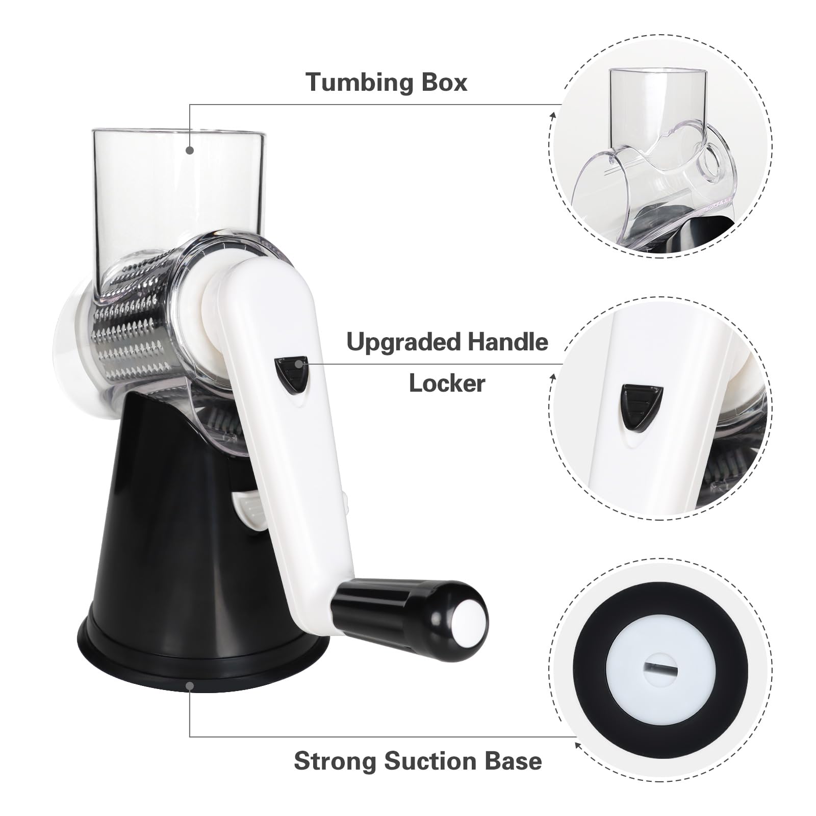 Cambom rotary cheese grater suitable for cheddar mozzarella parmesan and more