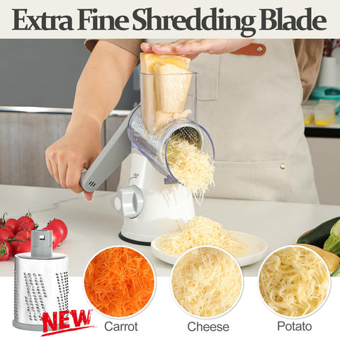 Cambom rotary grater crank action demonstrating easy manual operation