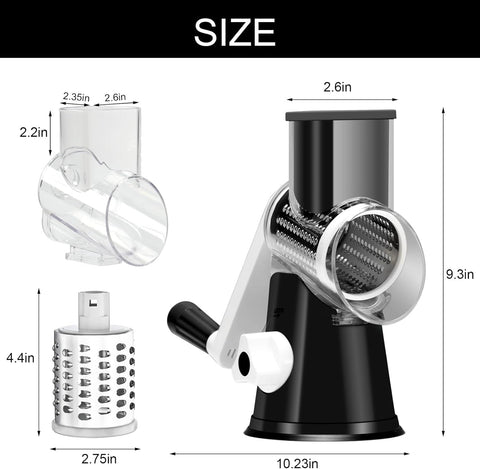 Cambom rotary cheese grater non-slip base keeps the grater steady during prep