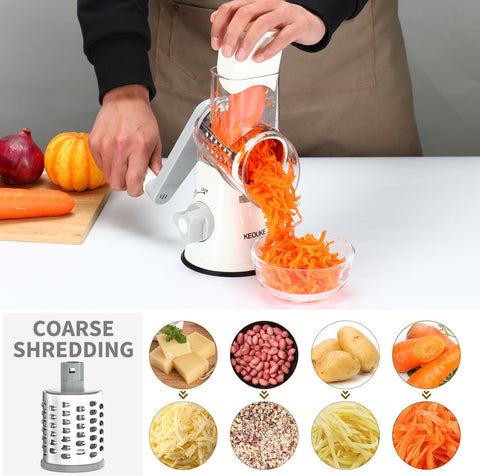 Cambom rotary grater suction base secured on glass surface for stability