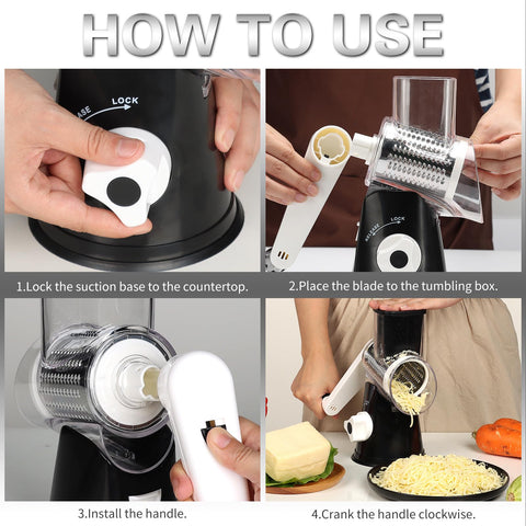 Cambom rotary cheese grater versatile for vegetables nuts and chocolate