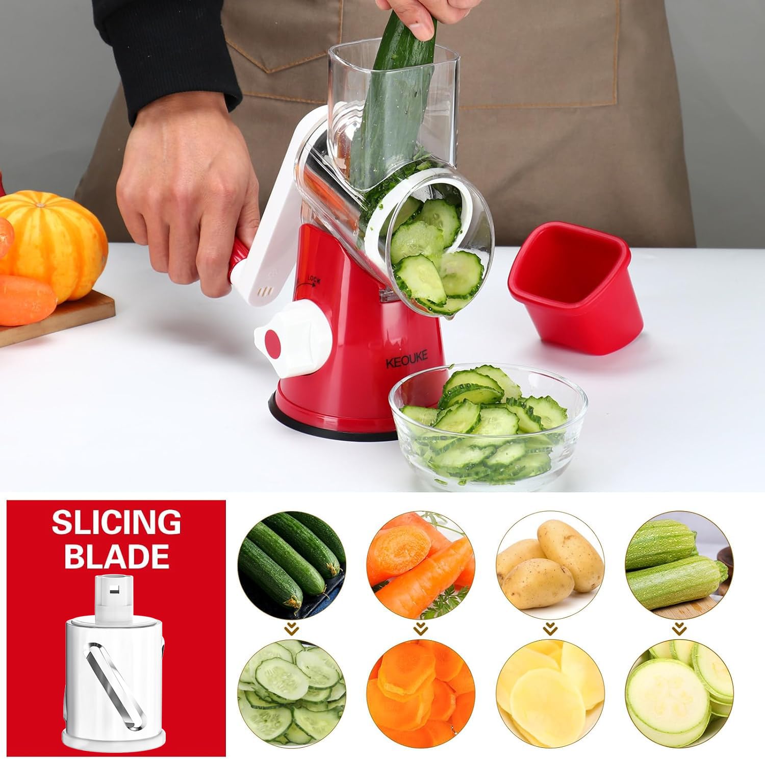 Cambom three blades set offering coarse, fine, and slicing options.